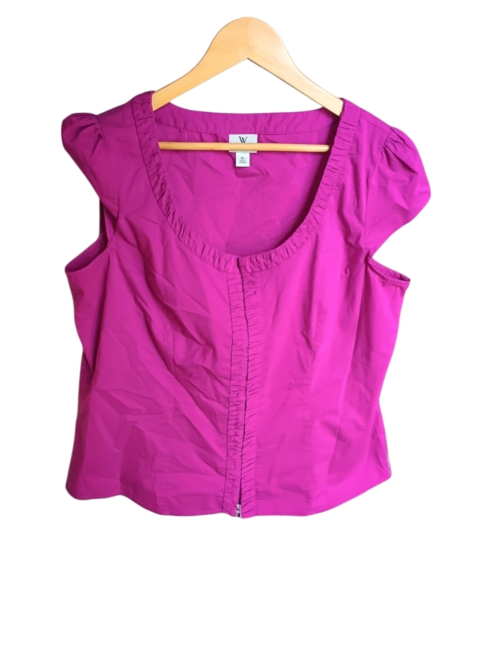 Worthington Stretch Pink Clasp Blouse Size XL